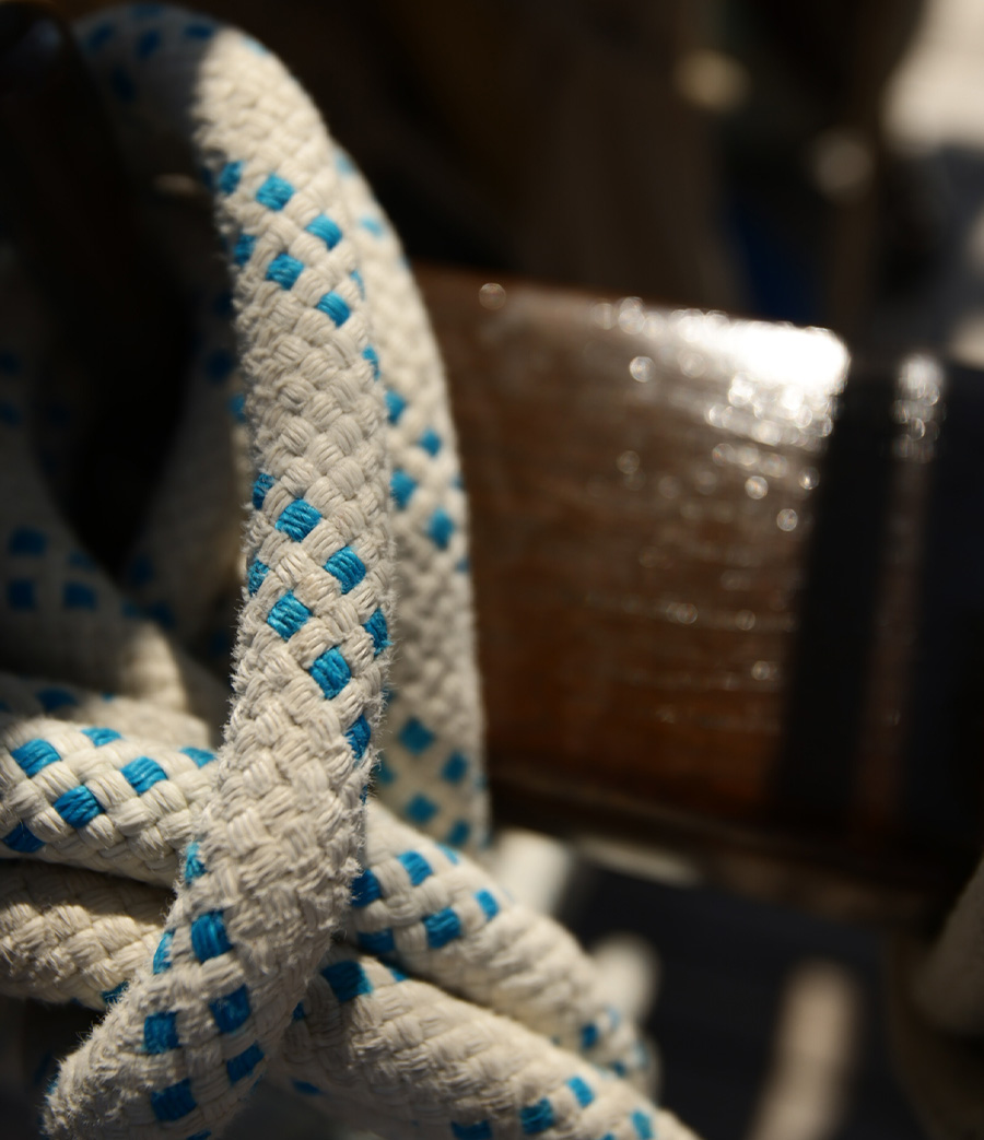 ropes on boat at marina vilamoura